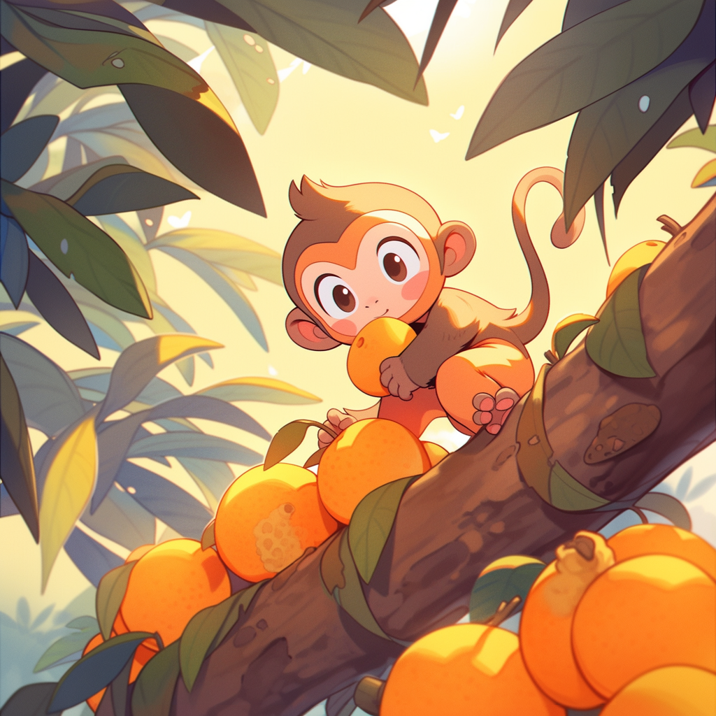 The Little Monkey and his Peaches