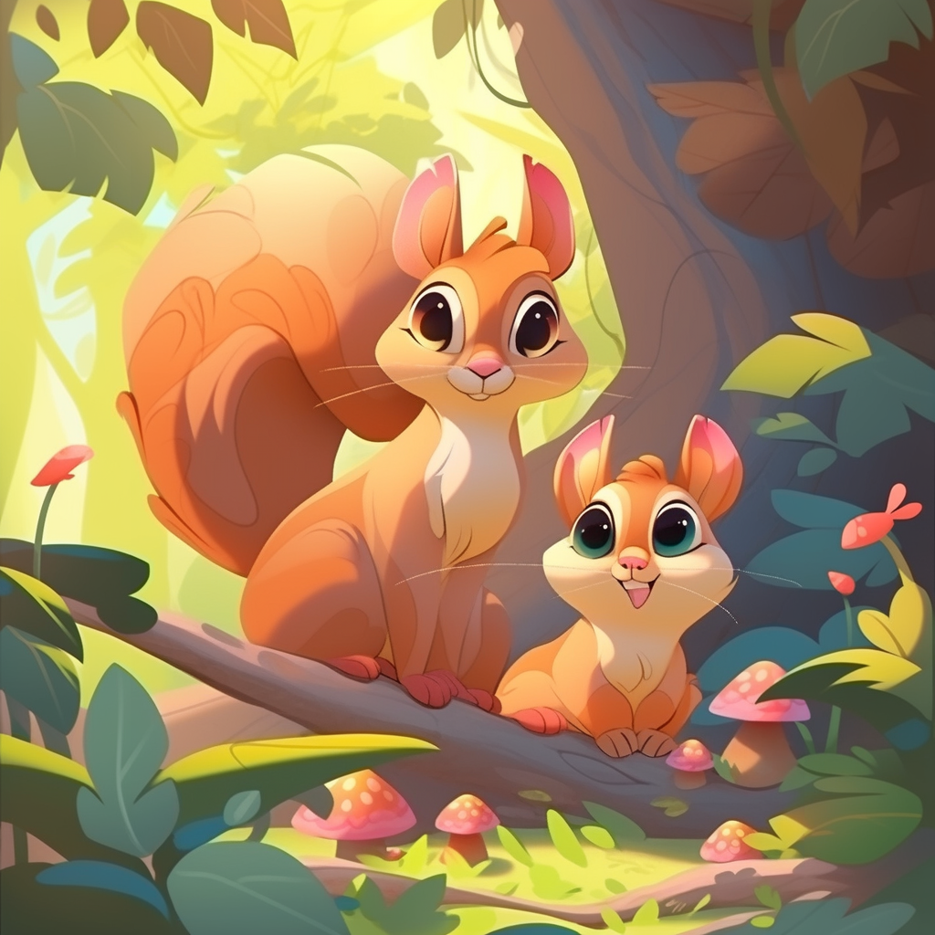 Good night, Chubby Squirrel and Slim Squirrel🐿️