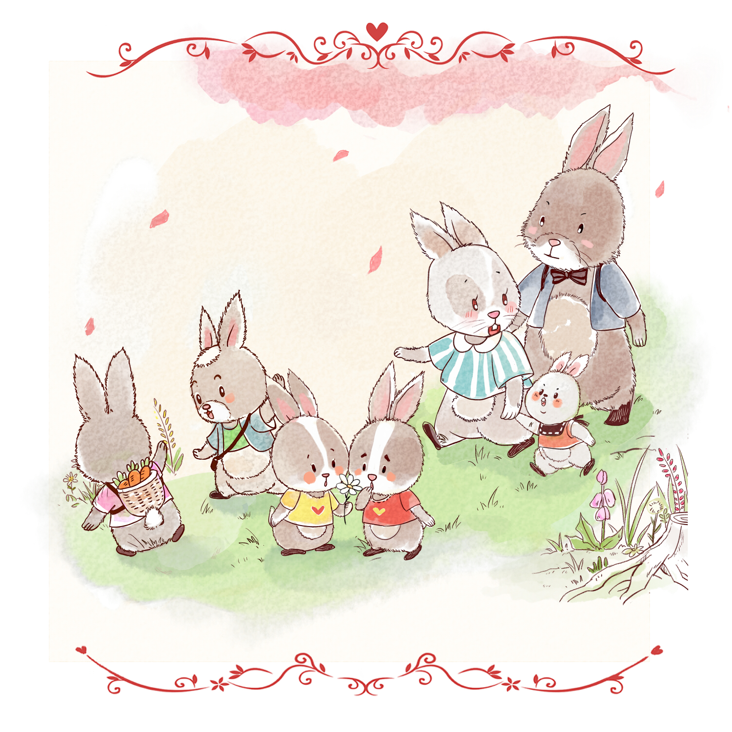 Seven Bunnies on An Outing🐰🐰🐰🐰🐰🐰🐰