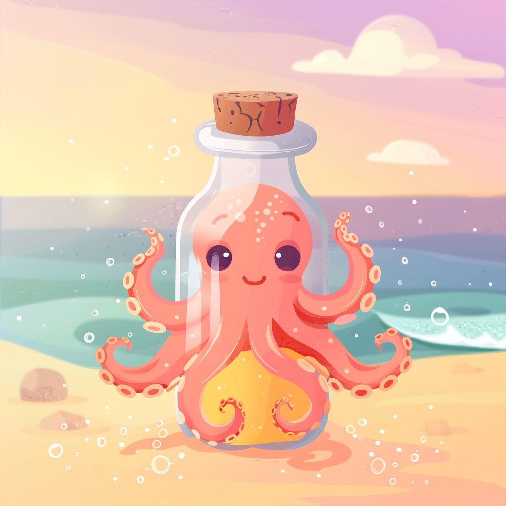 Goodnight, Little Octopus in a Glass Bottle🫗