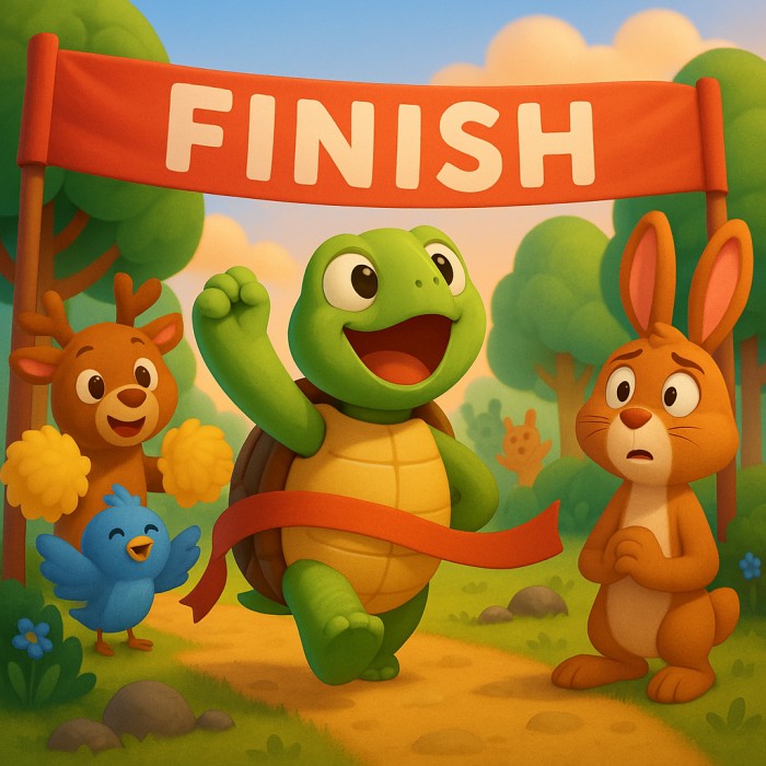 حكايات إيسوب: السباق بين السلحفاة والأرنب Aesop’s Fables: The Tortoise and the Hare