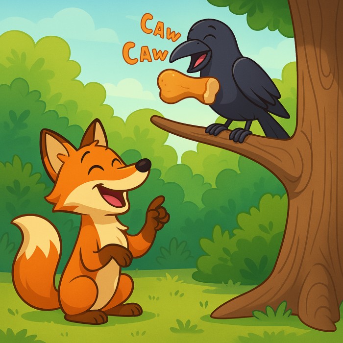 حكايات إيسوب: الغراب الساذج والثعلب الماكر Aesop’s Fables: The Crow and the Fox
