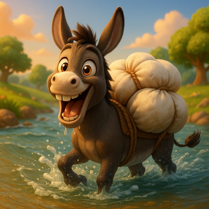 حكايات إيسوب: الحمار والملح Aesop’s Fables: The Donkey and the Salt