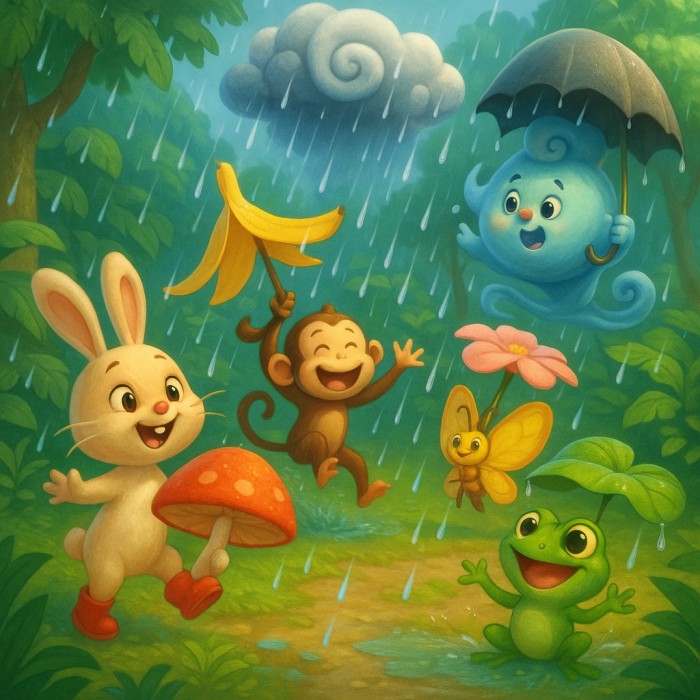 حفلة المظلات المرحة في الغابة丨عالم الخيال