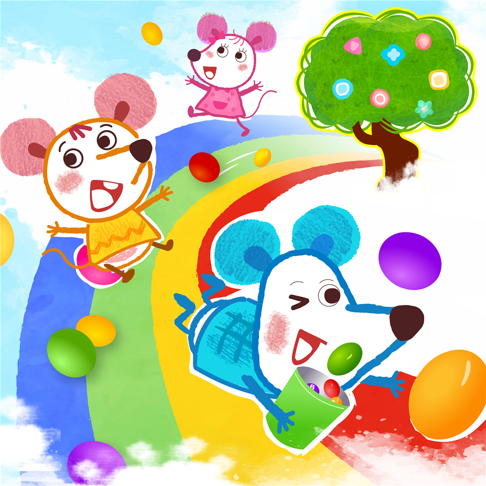 الفئران الثلاثة: نافورة عصائر الفواكه