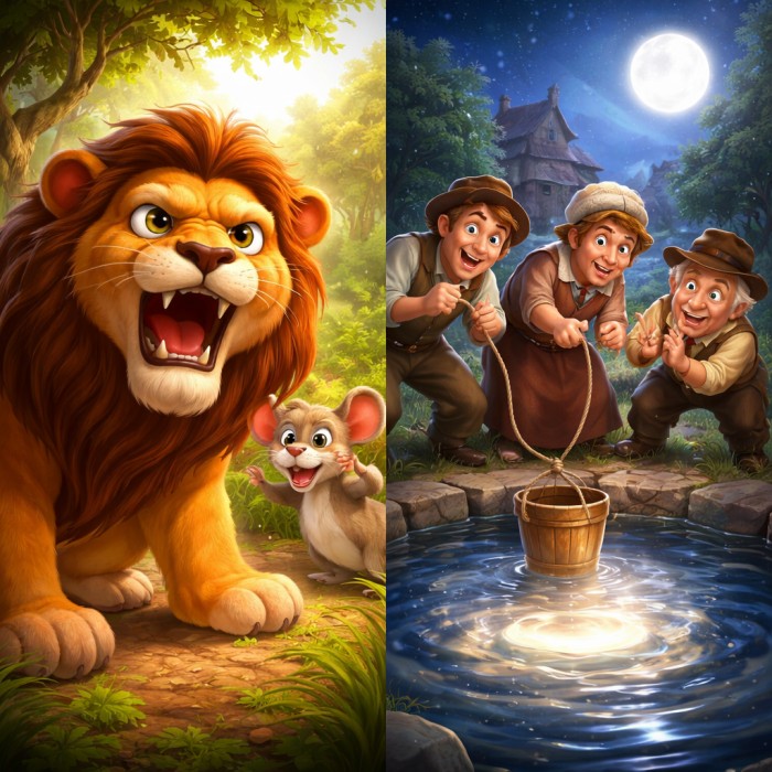 Greedy Lion, Silly Villagers & Very Smart Kids!