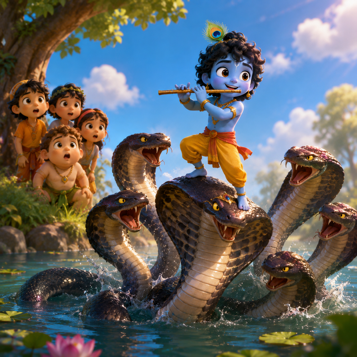 The Adventures of Krishna: Krishna Dances on Multi-Hooded Serpent丨Aesop’s Fables from Every Land